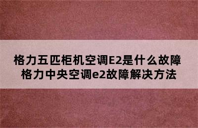 格力五匹柜机空调E2是什么故障 格力中央空调e2故障解决方法